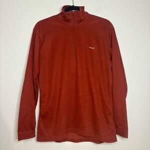 Patagonia Capilene M Rust Red Quarter Zip Base Layer Shirt‎ 100% Polyester